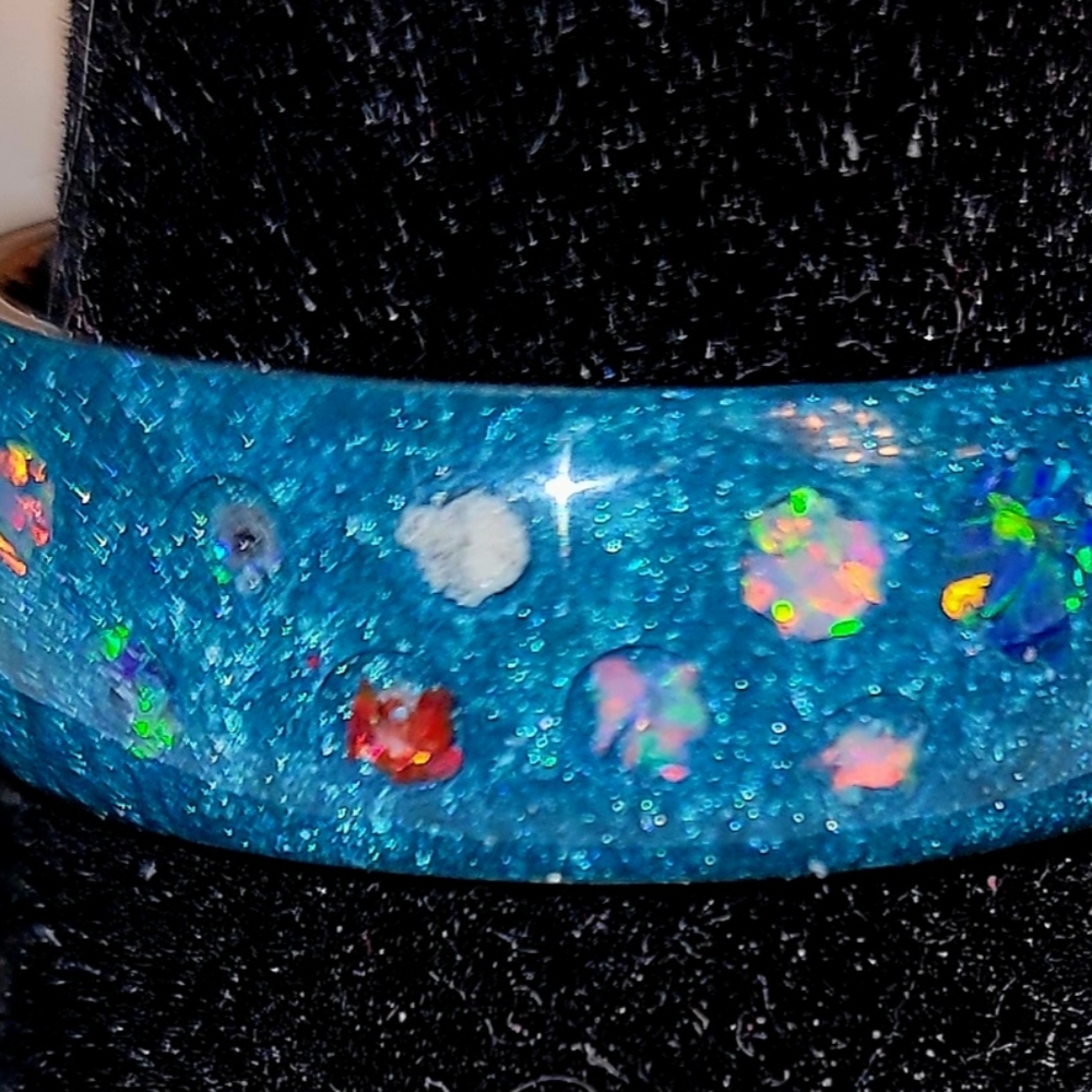 Custom epoxy and opal ring - Picture 3 of 6